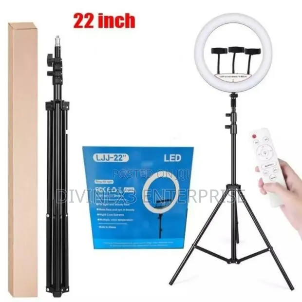 LJJ-22 56cm 22 Inch Ring Light With Tripod Stand · Photo 1