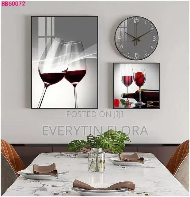 Wall Hanging Set – Canvas Art + Silent Clock* · Photo 1