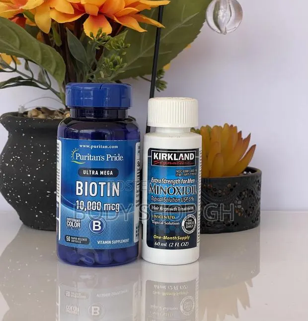Biotin [10,000 MCG ] + Kirkland Minoxidil for Hair and Beard · Photo 1