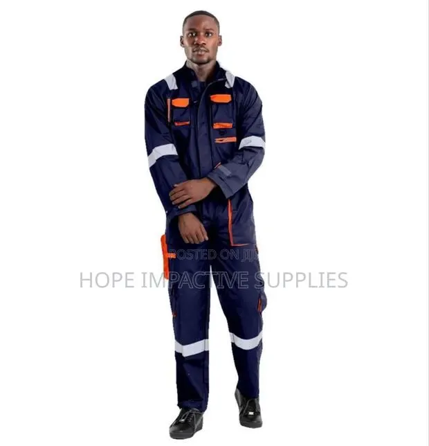 American Safety Coverall With Reflectors-blue-black & Blue. · Photo 1