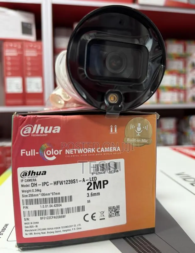 Dahua 2mp Ip Camera Full Color Audio Outdoor Dh-Ipc-Hfw1239s1p-a-Led · Photo 1