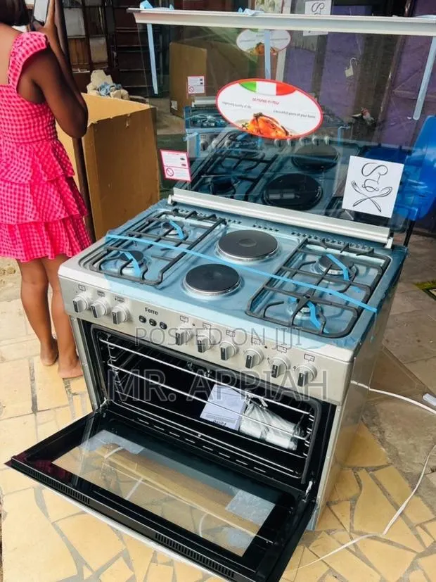Shop Sleek Ferre 60x90cm Glass Lid 4 Gas + 2 Electric Burner(Gray).. · Photo 1