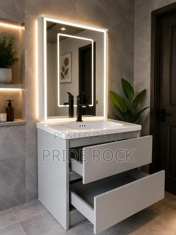 Cabinet Basin With Two Drawers and Led Mirror · Photo 1