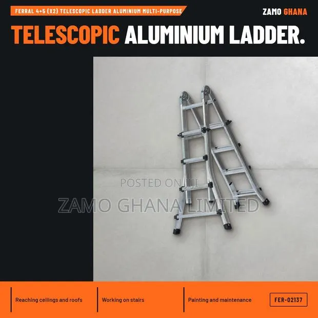 Ferral 4+5 (X2) Telescopic Ladder Aluminium Multi-Purpose - FER-02137 · Photo 1
