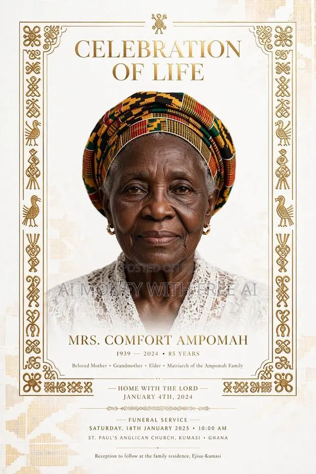 Premium Ghana Funeral/Wedding/Birthday Posters - 24hr Delivery · Photo 1