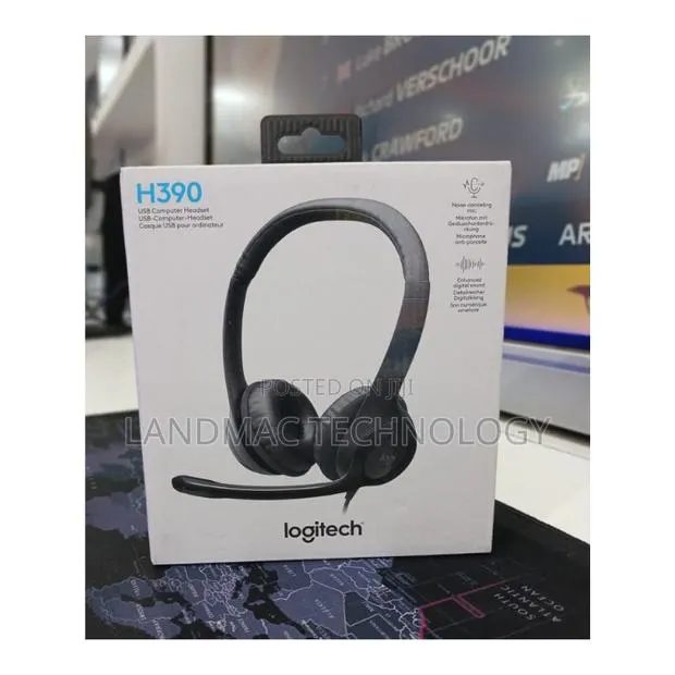 Logitech H390 Wired Headset PC/Laptop Stereo Headphones, USB-A, Black · Photo 1