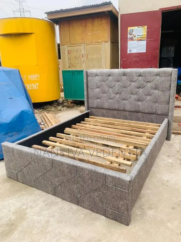 Fabric Double Bed Frame · Photo 1