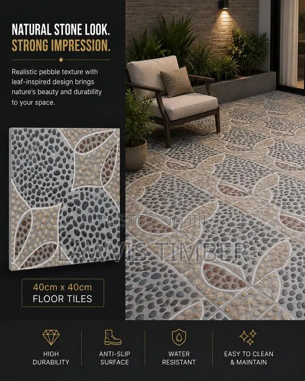 40x40cm Natural Pebble Stone Design Floor Tiles · Photo 1
