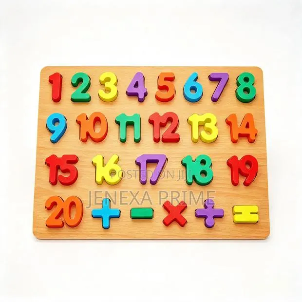 Wooden Puzzle of Cutout Number Learning Board · Photo 1