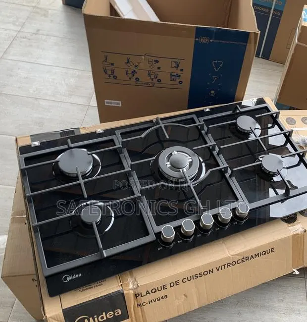 Trust Quality Midea 90cm Gas Hob – Black Glass 90GP095 · Photo 1