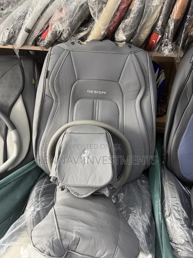 Premium Gray Nappa Leather Seat Cover · Photo 1