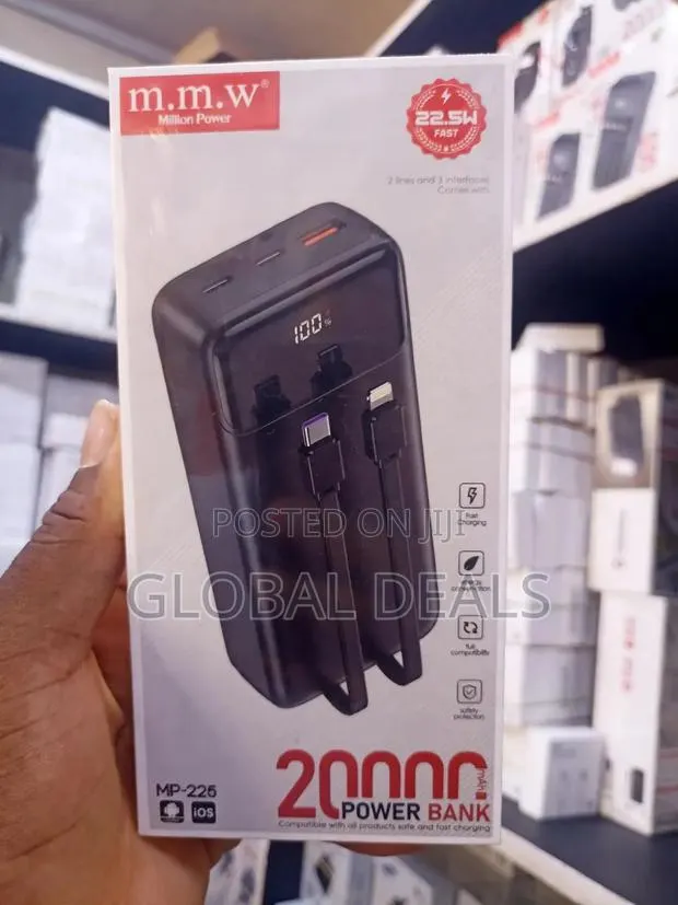 MP-226 20000mAh Power Bank - 22.5W Fast Charging With Built-in Cables · Photo 1