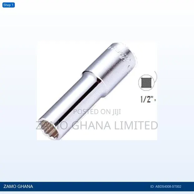 Drive Socket Long Deep 12pt 1/2inch X 8mm - Abds4008-St002 · Photo 1