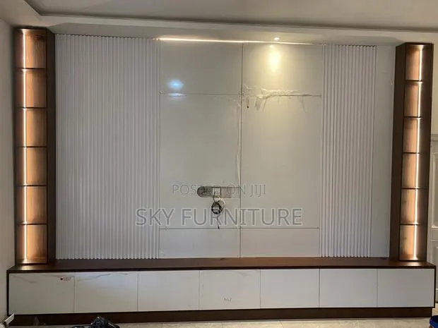 Modern Living Room Tv Wall Unit Design With Storage Cabinet Tv Stand · Photo 1
