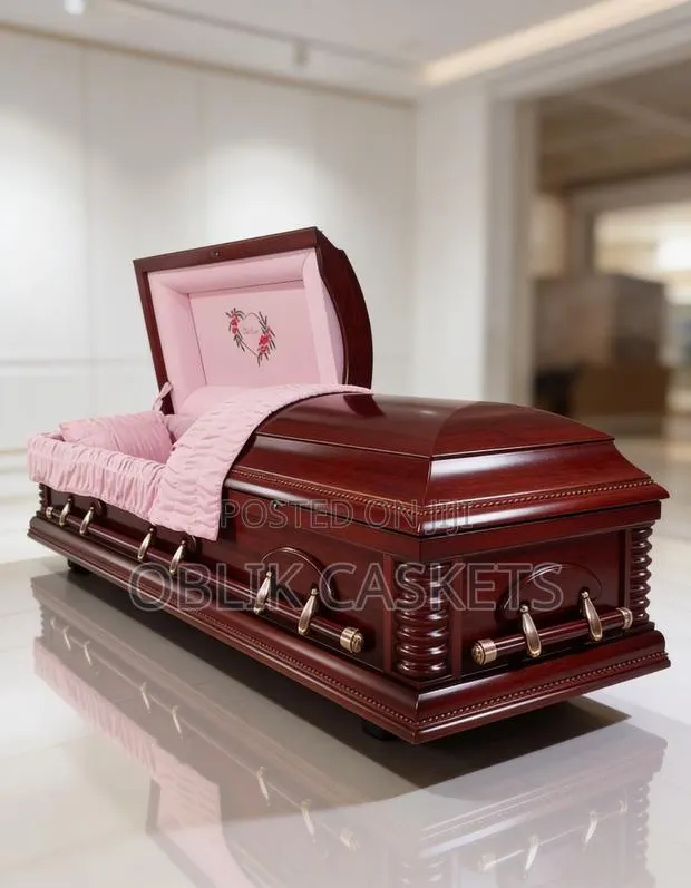 The "Female Esther Cherry" Premium Hardwood Casket · Photo 1
