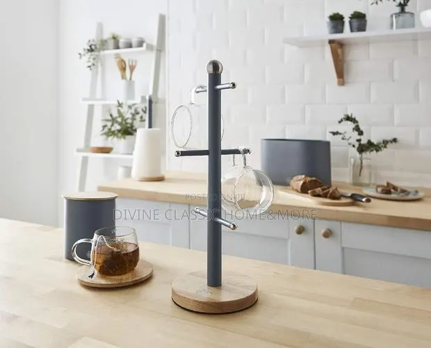 Swan Nordic Kitchen 6 Mug Tree With Bamboo Base, Slate Grey · Photo 1