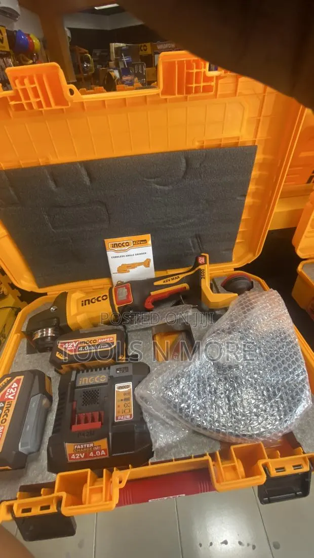 INGCO 9” Brushless Cordless Angle Grinder 42V (4.0Ah Battery)