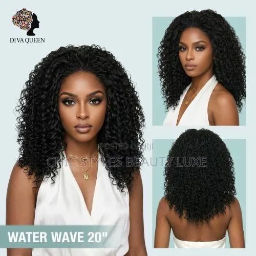 210g Diva Queen 100% Virgin Human Hair Half Wig Water Wave 20" · Photo 1