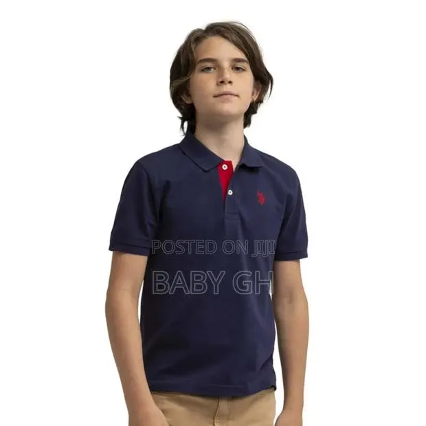 USPA Blue Black U.S Kids Boys Classic Polo Shirts · Photo 1