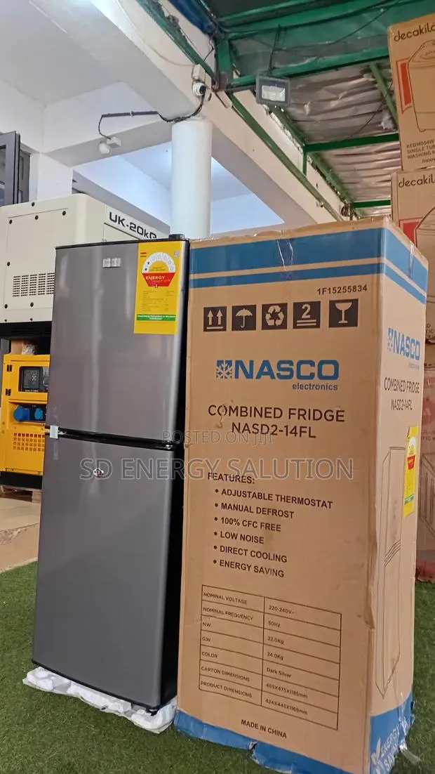Nasco Double Door Fridge 158L – Lock Key Included · Photo 1