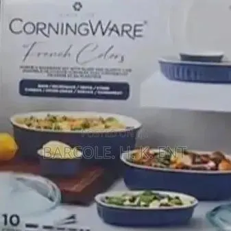 CorningWare French Colors 10-Piece Oval Bakeware Set, Navy · Photo 1