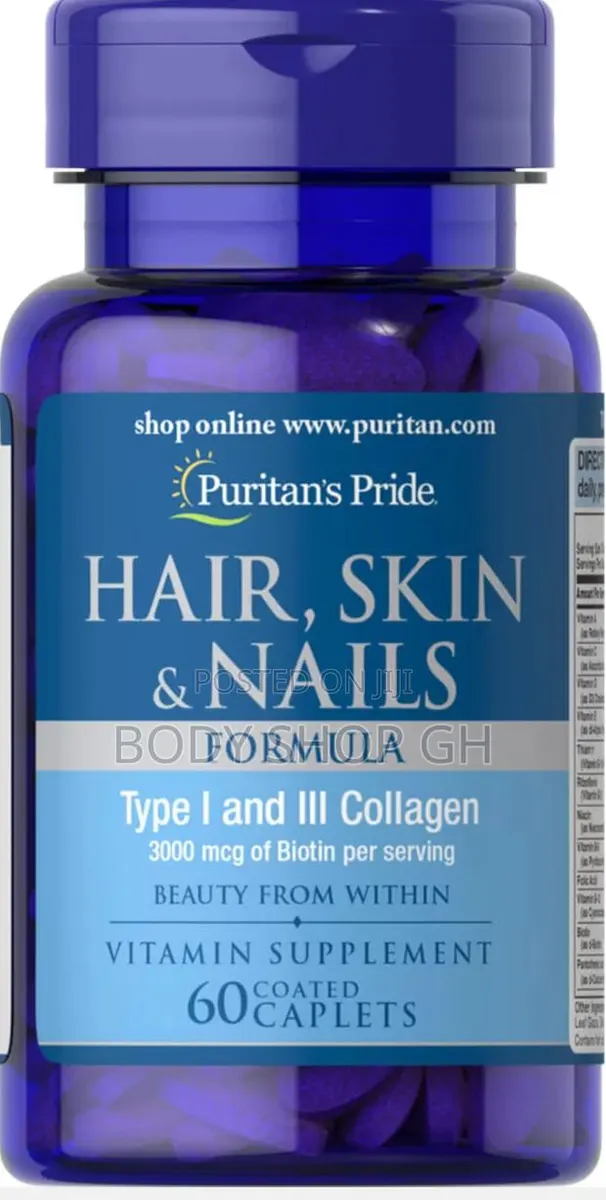 Puritans Pride Hair, Skin and Nail Tabs / Biotin + Collagen · Photo 1