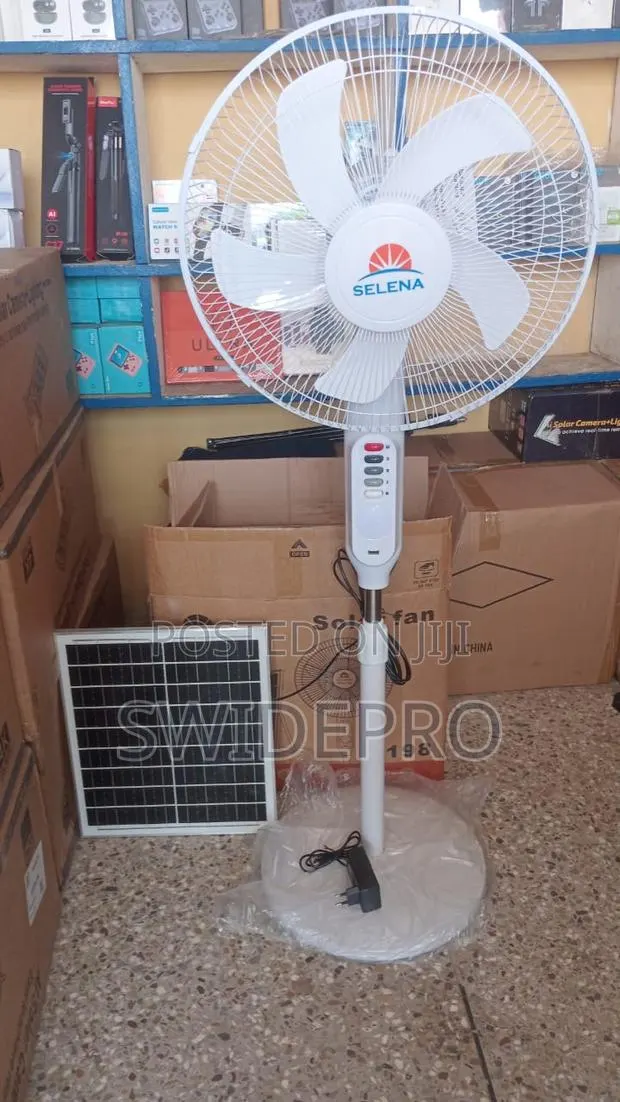Solar Powered Rechargeable Standing Fan · Photo 1