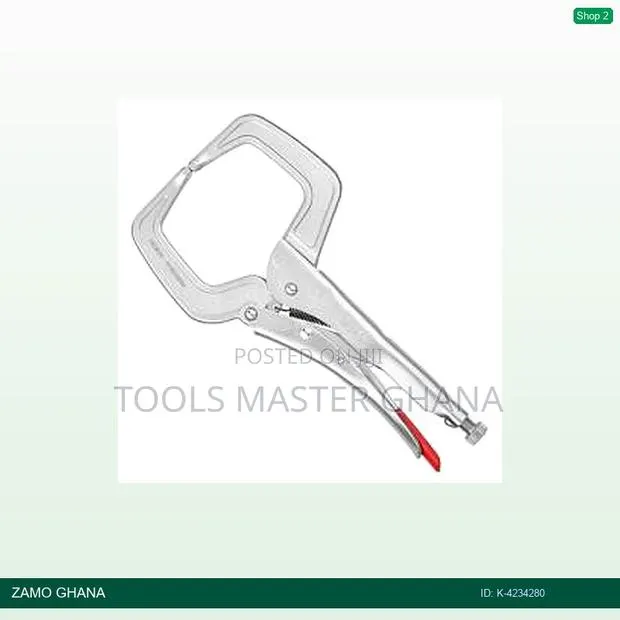 Welding Grip Locking Plier 280mm Clamp Pointed Silver With - K- · Photo 1