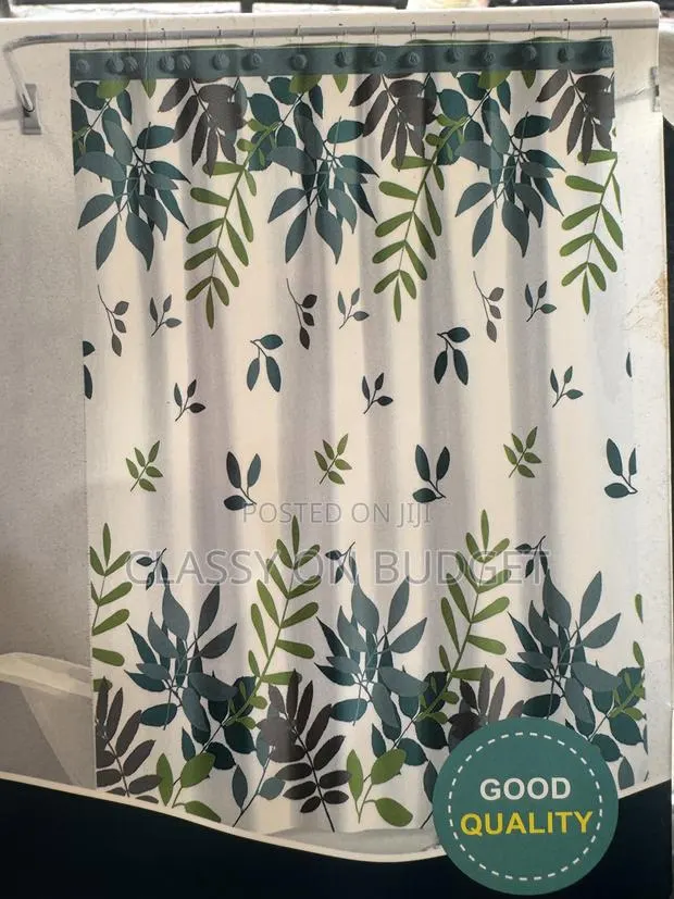 Waterproof Durable Shower Curtain With Curtain Rings · Photo 1