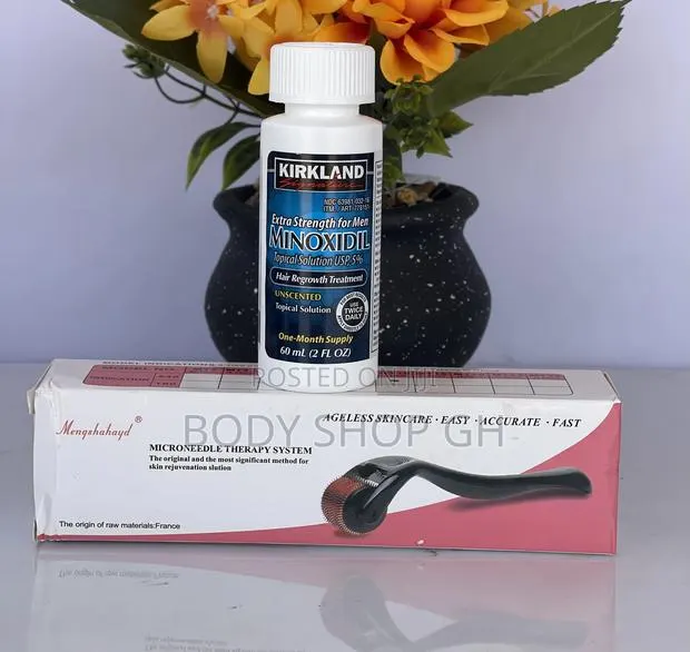 Hairline Regrowth Set - Kirkland Minoxidil + Derma Roller · Photo 1