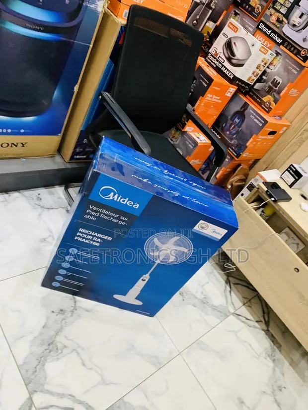 Get Affordable the Midea 18-Inch Rechargeable Stand Fan · Photo 1