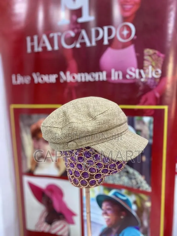 Gold Beret / Captain / Baker Boy Cap - Linen · Photo 1