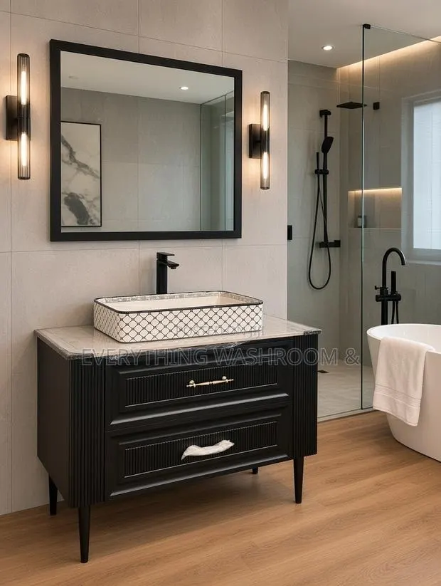 Cabinet Basin 100cm_ Standing Cabinet Basin With Mirror · Photo 1