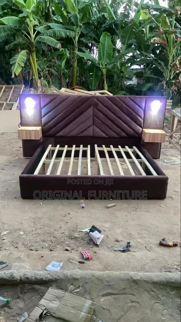 King Size Bed Frame Side Drawers and Light · Photo 1
