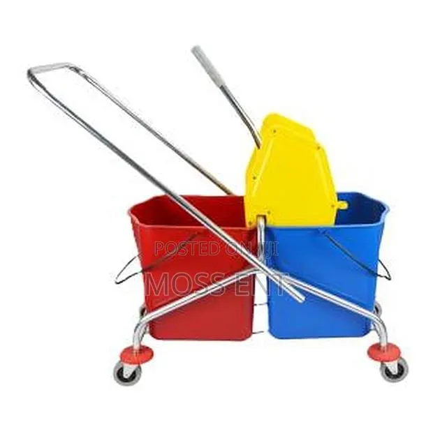 60l Double Mop Trolley Down Press Red-Blue - B-043b · Photo 1