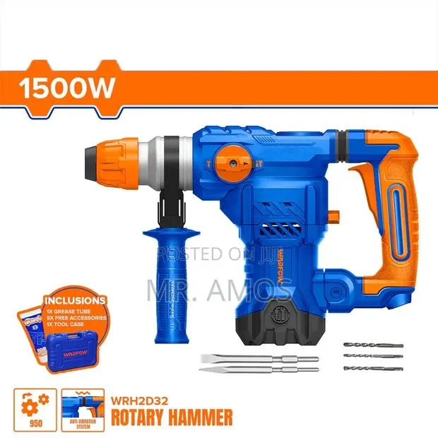 1500w Rotary Hammer Drill With 5pcs Bits Included - Wrh2d32 · Photo 1