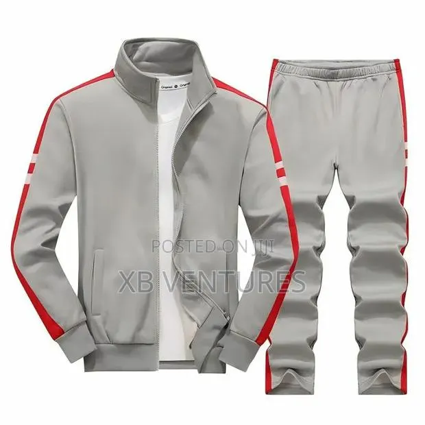 Men Sweat Track Suits 2 Piece-Grey · Photo 1