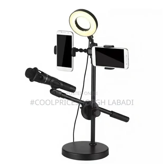 Microphone Smartphone Tripod With Ringled Lights · Photo 1