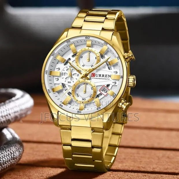 Curren Men Gold With Whites Surface Wrist Watch · Photo 1
