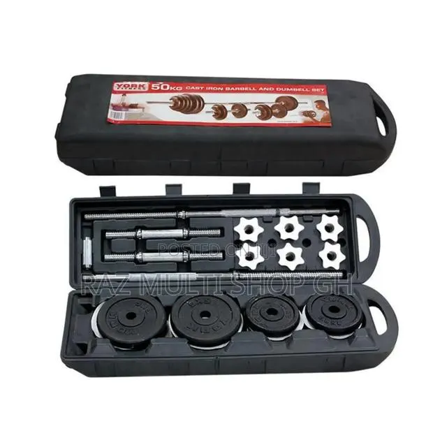 50kg Cast Iron Barbell and Dumbbell Set · Photo 1