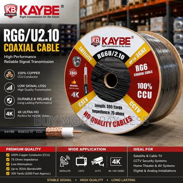 Kaybe Rg6/U2.10 Coaxial Cable (TV Cable ) · Photo 1