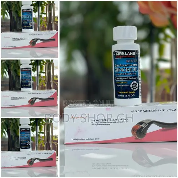Beard Growth Combo Pack - Kirkland Minoxidil + Derma Roller · Photo 1