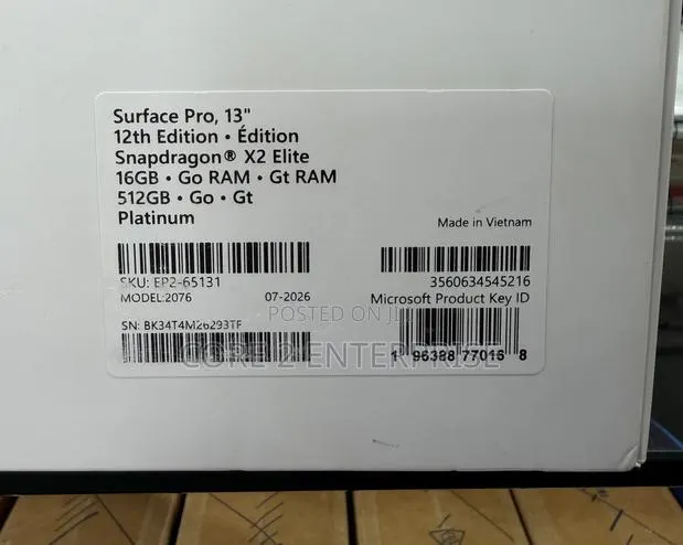 New Microsoft Surface Pro 16GB Qualcomm Snapdragon X Elite SSD 512GB · Photo 1