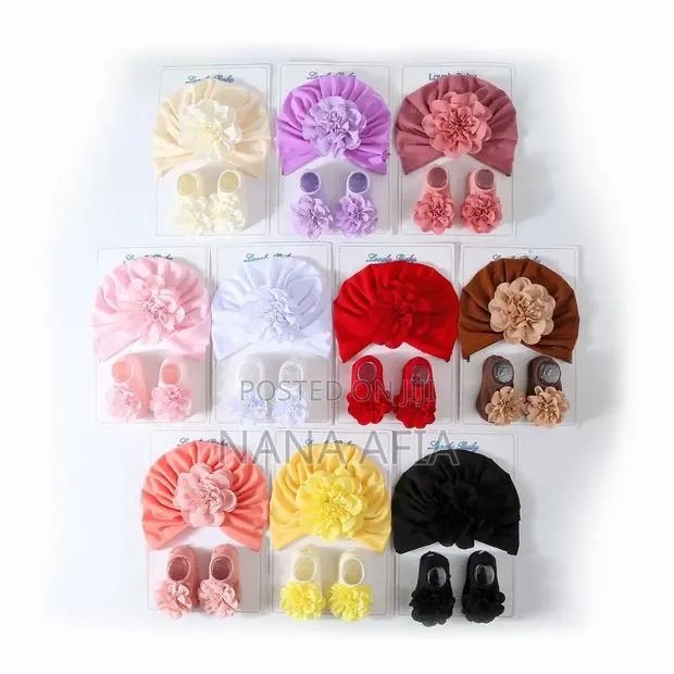 Newborn Elastic Flower Cap Children's Knitted Socks · Photo 1