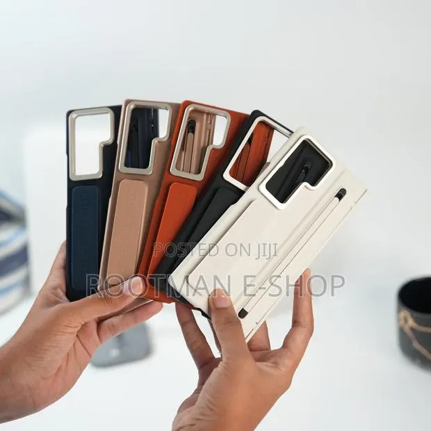 Galaxy Z Fold Series Premium Grip Strap Case With S Pen Holder Stand · Photo 1
