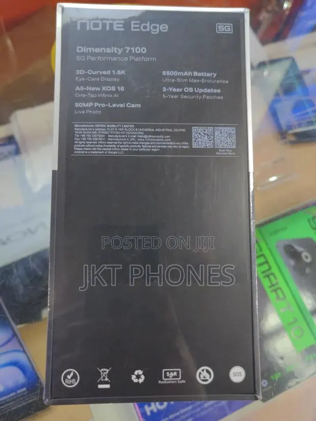 New Infinix Note Edge 256 GB Black · Photo 1