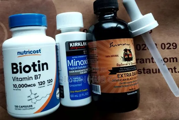 Kirkland,Jamaican Black Castor Oil and Nutricost Biotin Combo · Photo 1