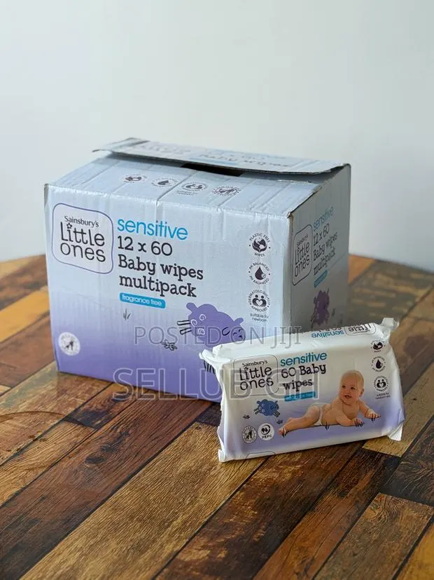 Little Ones Sensitive Baby Wipes 60 Pack - Fragrance Free (UK) · Photo 2