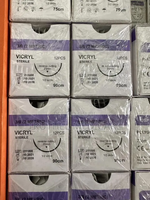Absorbable Sutures (Vicryl 0,1,2,2/0,3,3/0,4 · Photo 1