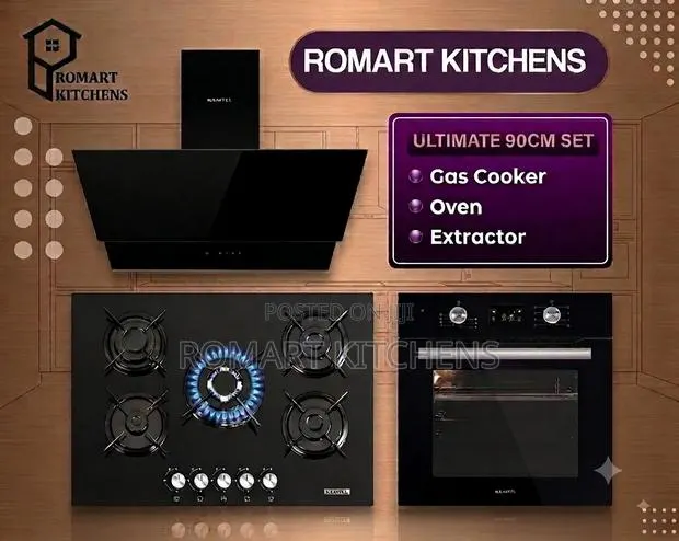 Turkish 90cm Inbuilt Glass Set. Oven, Cooktop and Heat Extractor · Photo 1